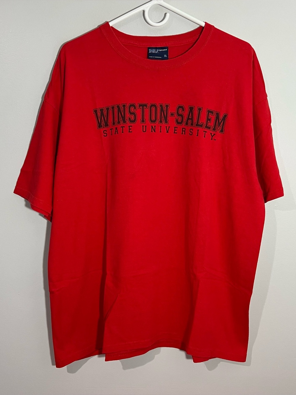 Vintage MV Sport Winston-Salem State University Red Short Sleeve T-Shirt Mens XL